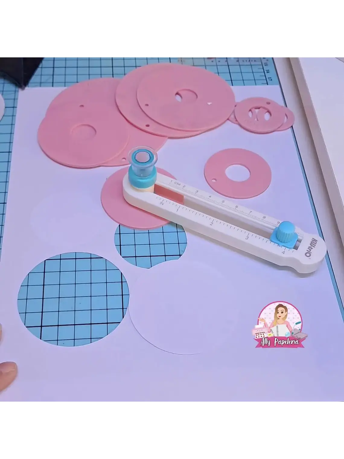 kit cortador circular + moldes circulares 2 a 10 cm  5