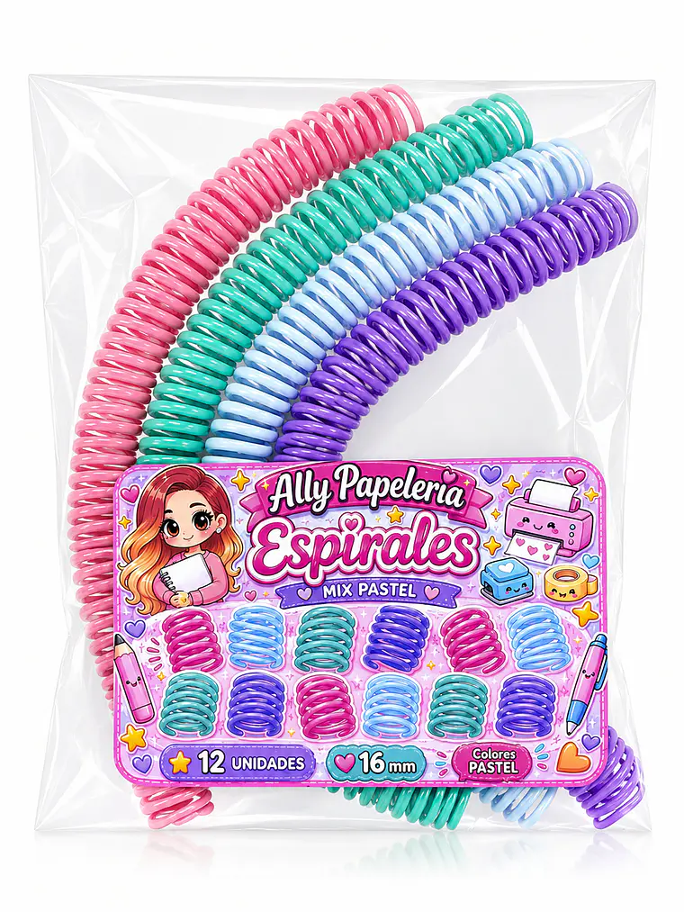 Espirales 16 mm colores pasteles  1