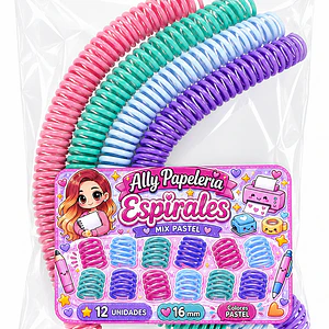 Espirales 16 mm colores pasteles 