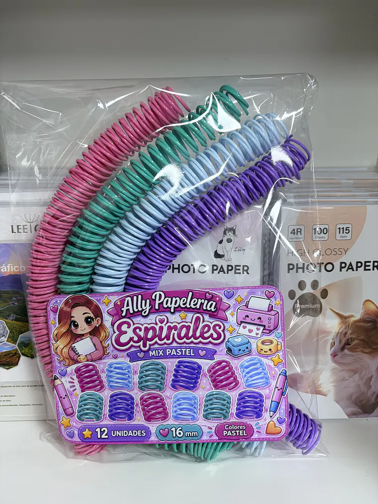 Espirales 16 mm colores pasteles  2