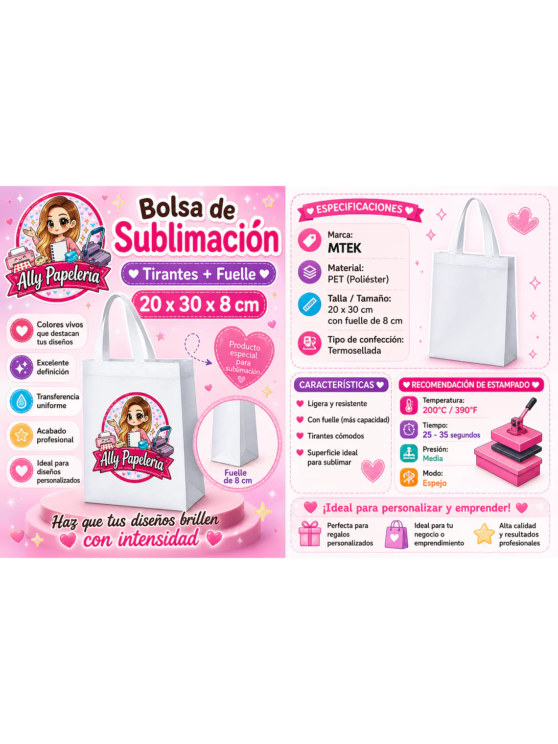 BOLSA TNT SUBLIMABLE 20x30 cm  1