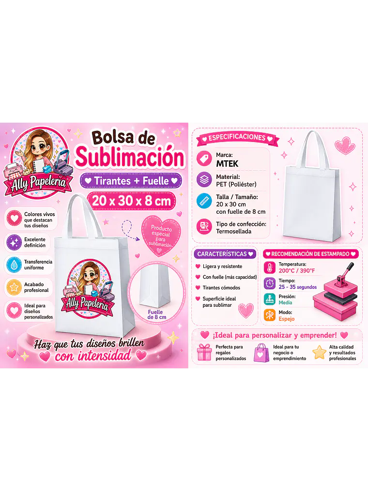 BOLSA TNT SUBLIMABLE 20x30 cm  1