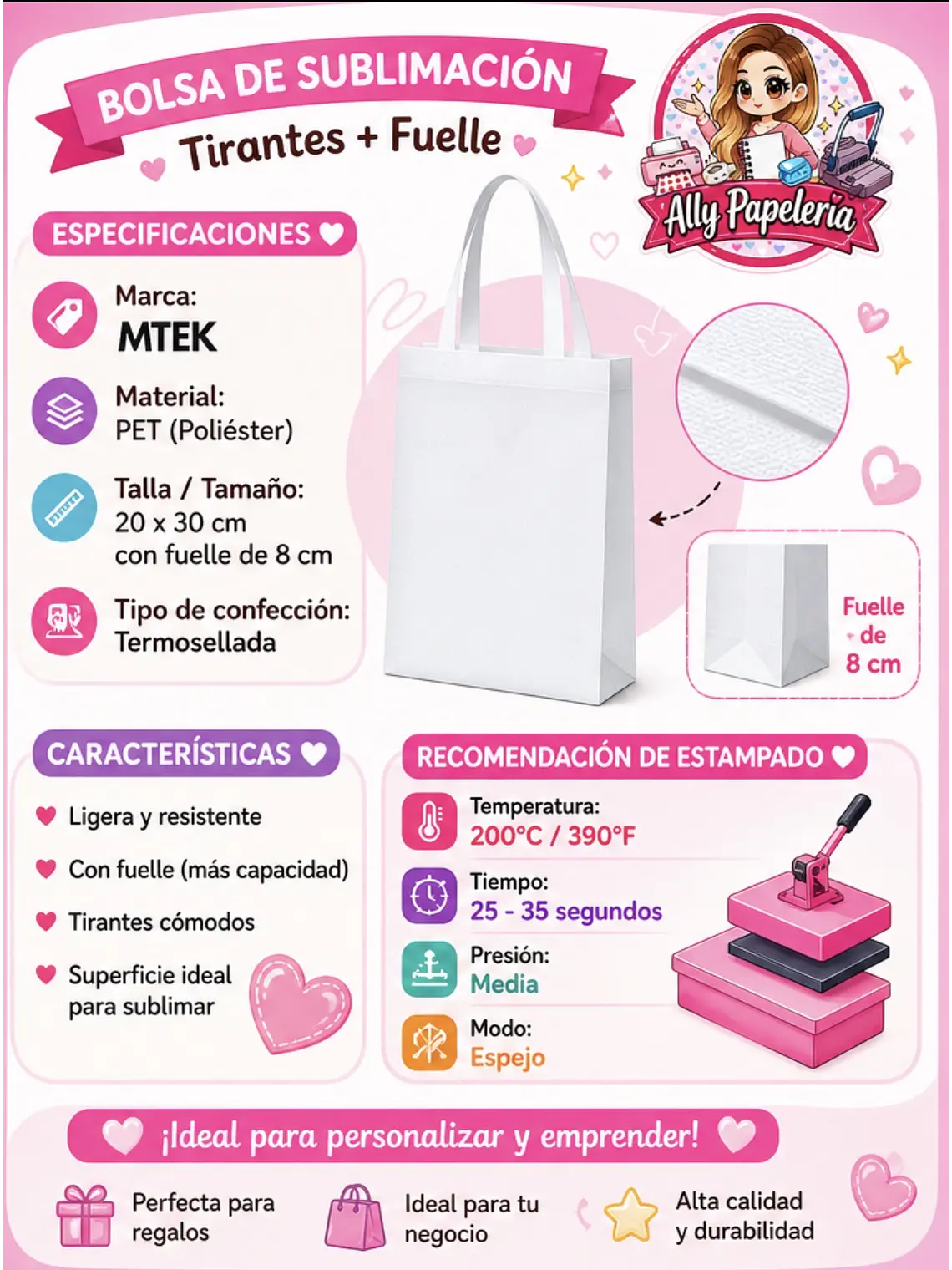 BOLSA TNT SUBLIMABLE 20x30 cm  2