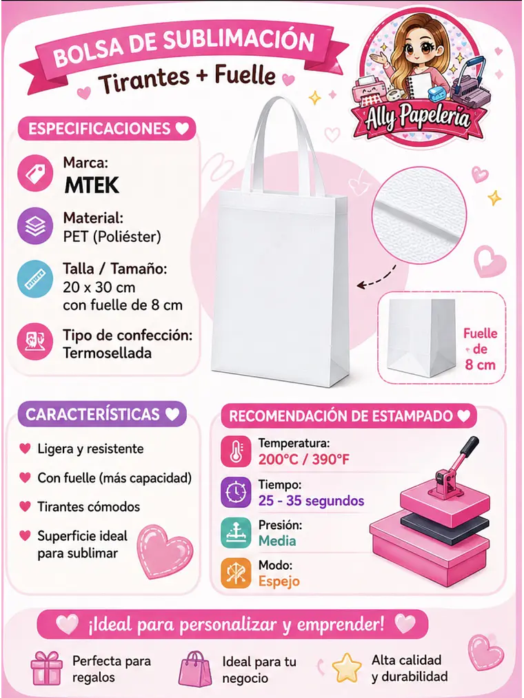 BOLSA TNT SUBLIMABLE 20x30 cm  2