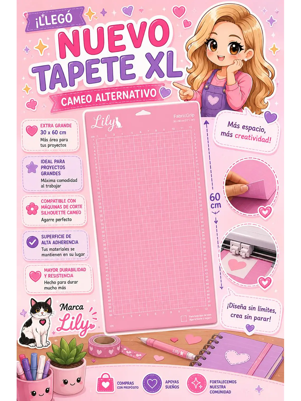 TAPETE ALTERNATIVO 30X60 CM ROSA 1