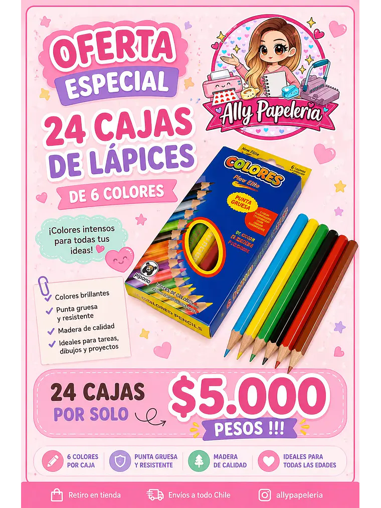 24 CAJAS DE LAPICES DE COLORES  1