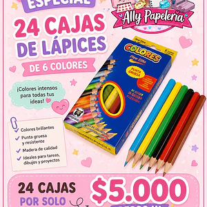 24 CAJAS DE LAPICES DE COLORES 