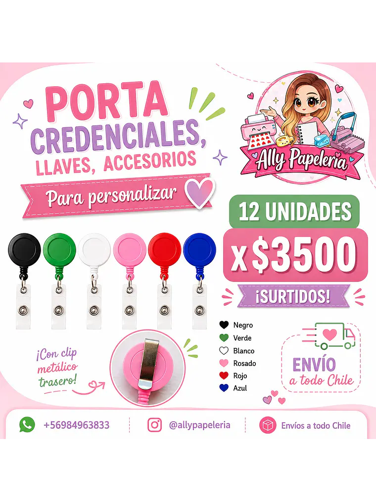 12 porta credencial tipo Yoyo  1