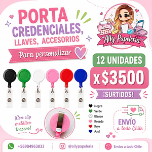 12 porta credencial tipo Yoyo 