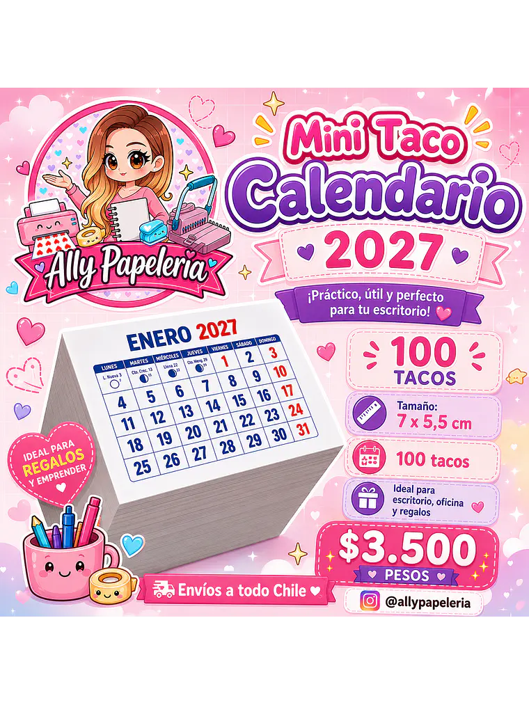 MINI TACO CALENDARIO 2027 1