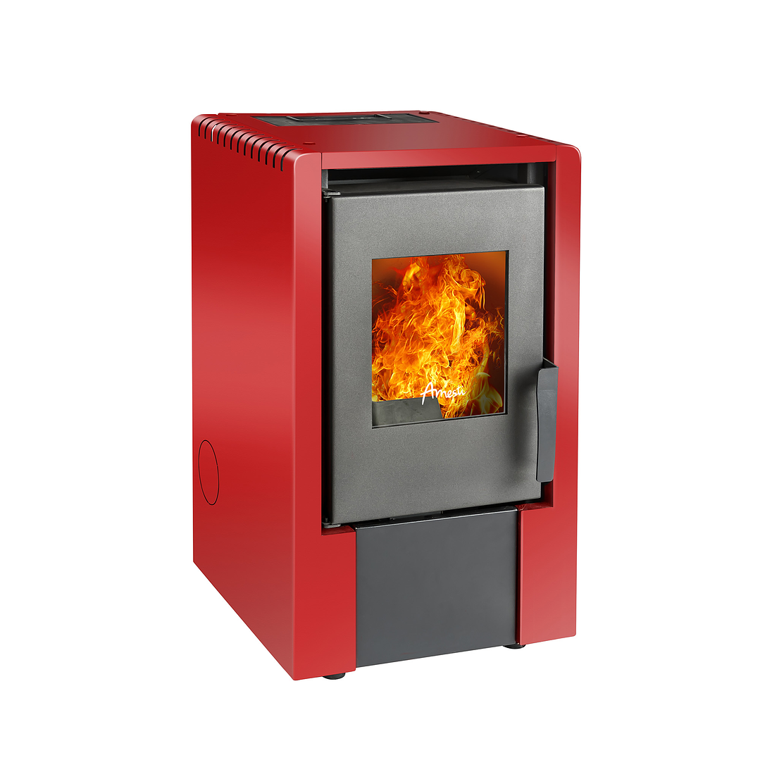 Estufa a Pellet Amesti Italy 6100 Rojo Italiano 1