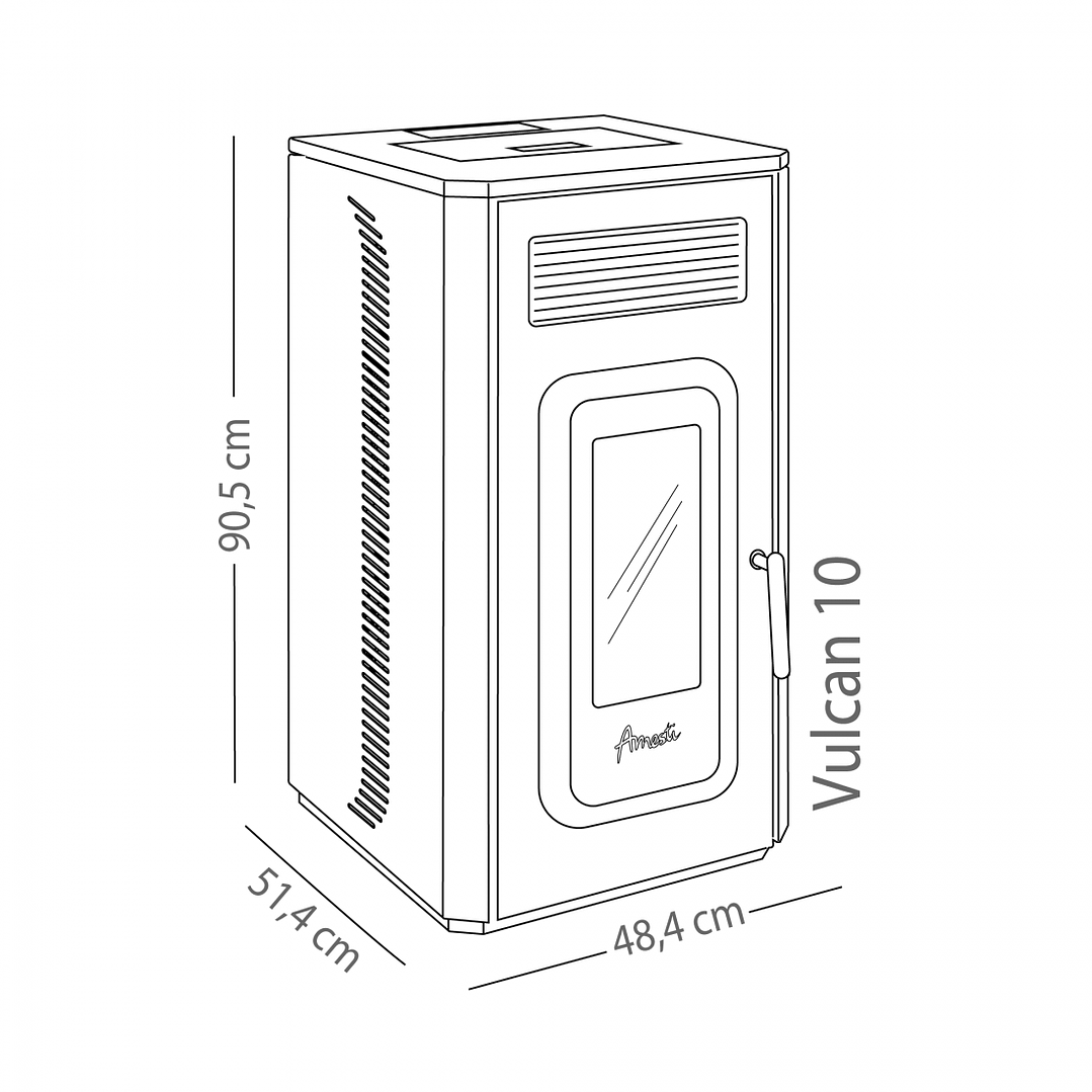 Estufa a Pellet Amesti Vulcan 10 8