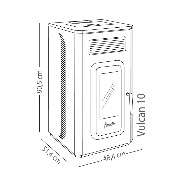 Estufa a Pellet Amesti Vulcan 10 8