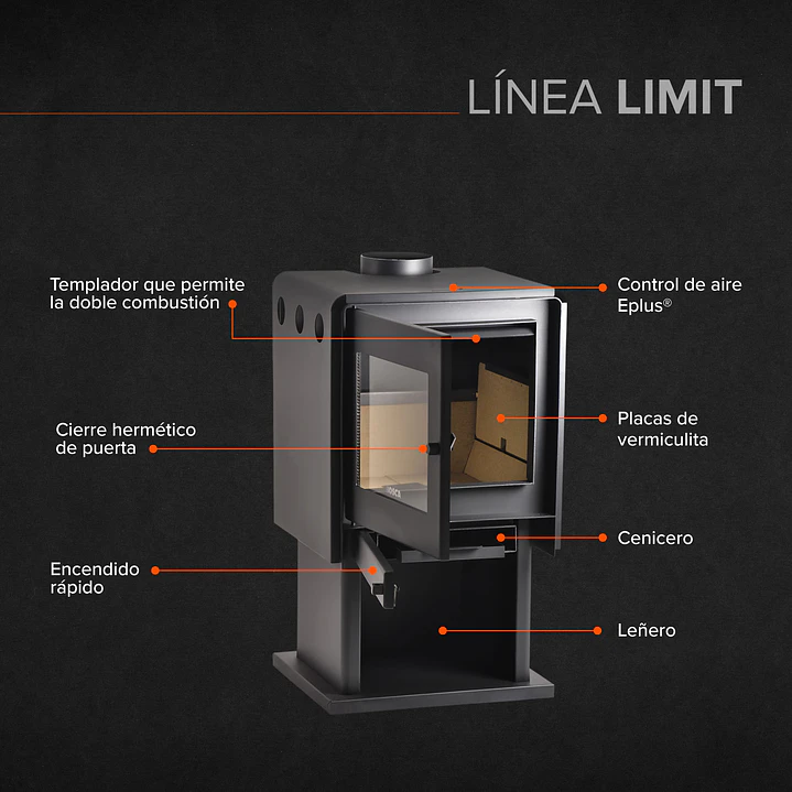 Estufa a Leña Limit 480 - 13,9 KW 4
