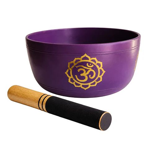 Cuenco Tibetano Morado OM 18 cm