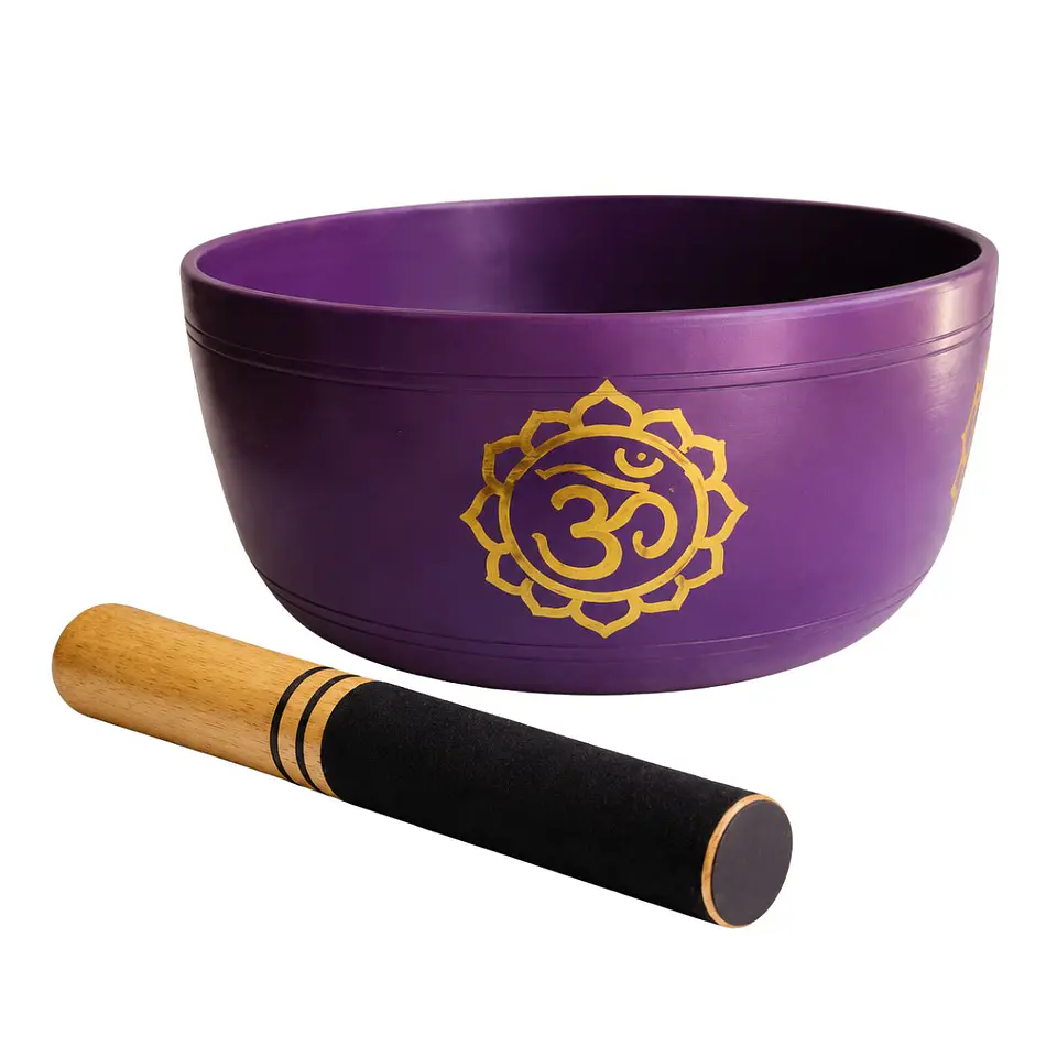 Cuenco Tibetano Morado OM 18 cm 1