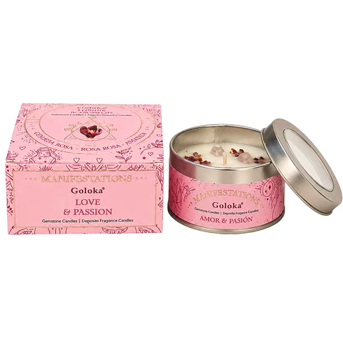 Vela Tarro Pétalos de Rosa con Cuarzo Rosado