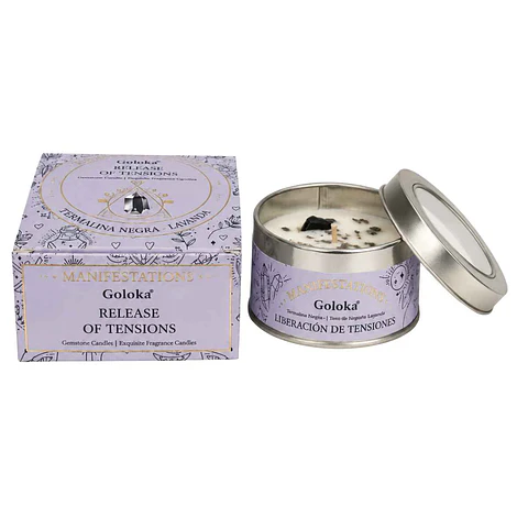 Vela Tarro Lavanda con Turmalina Negra