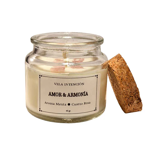 Vela Intención Cuarzo Rosa - Amor & Armonía
