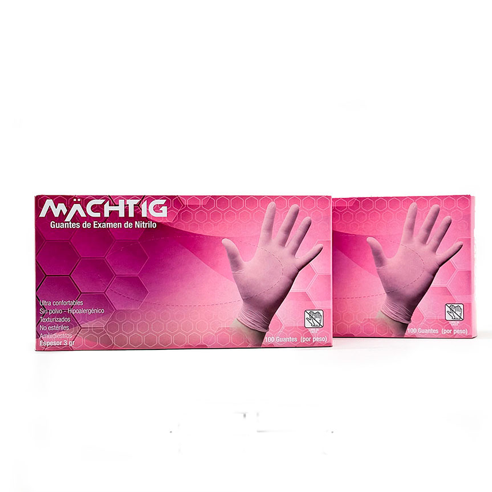 GUANTES MACHTIG NITRILO ROSA