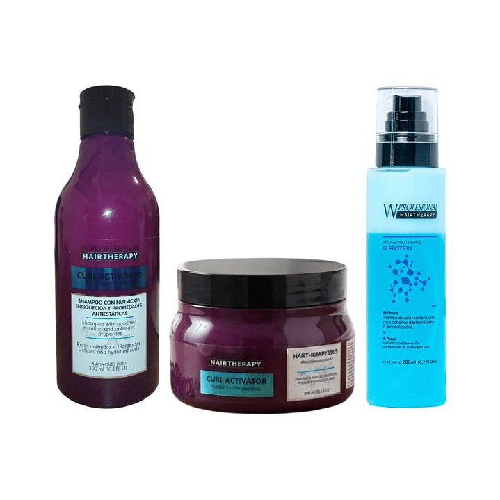 Hair Therapy | Curl Activator | Kit Shampoo + Mascara + Bifase 1