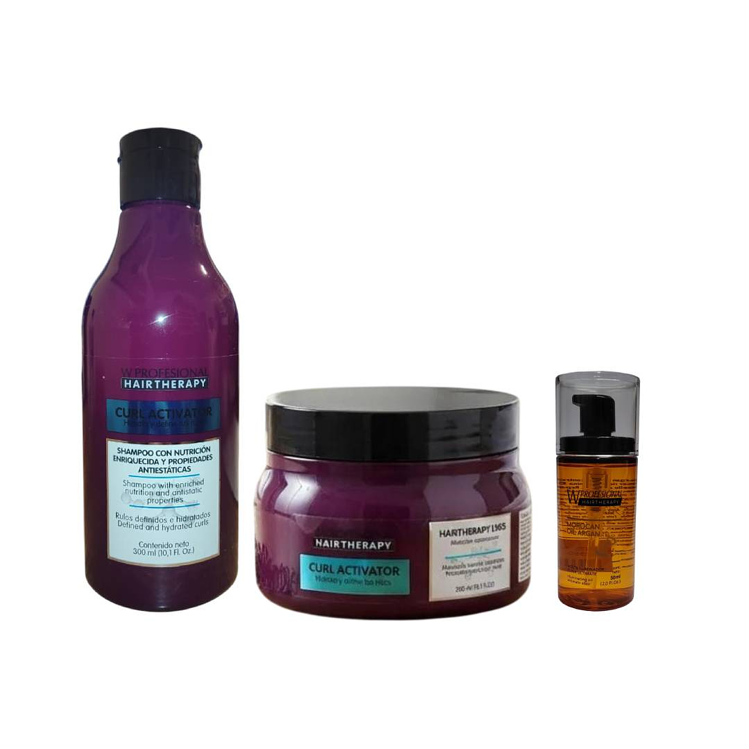 Hair Therapy | Curl Activator | Kit Shampoo + Mascara + Serum 1