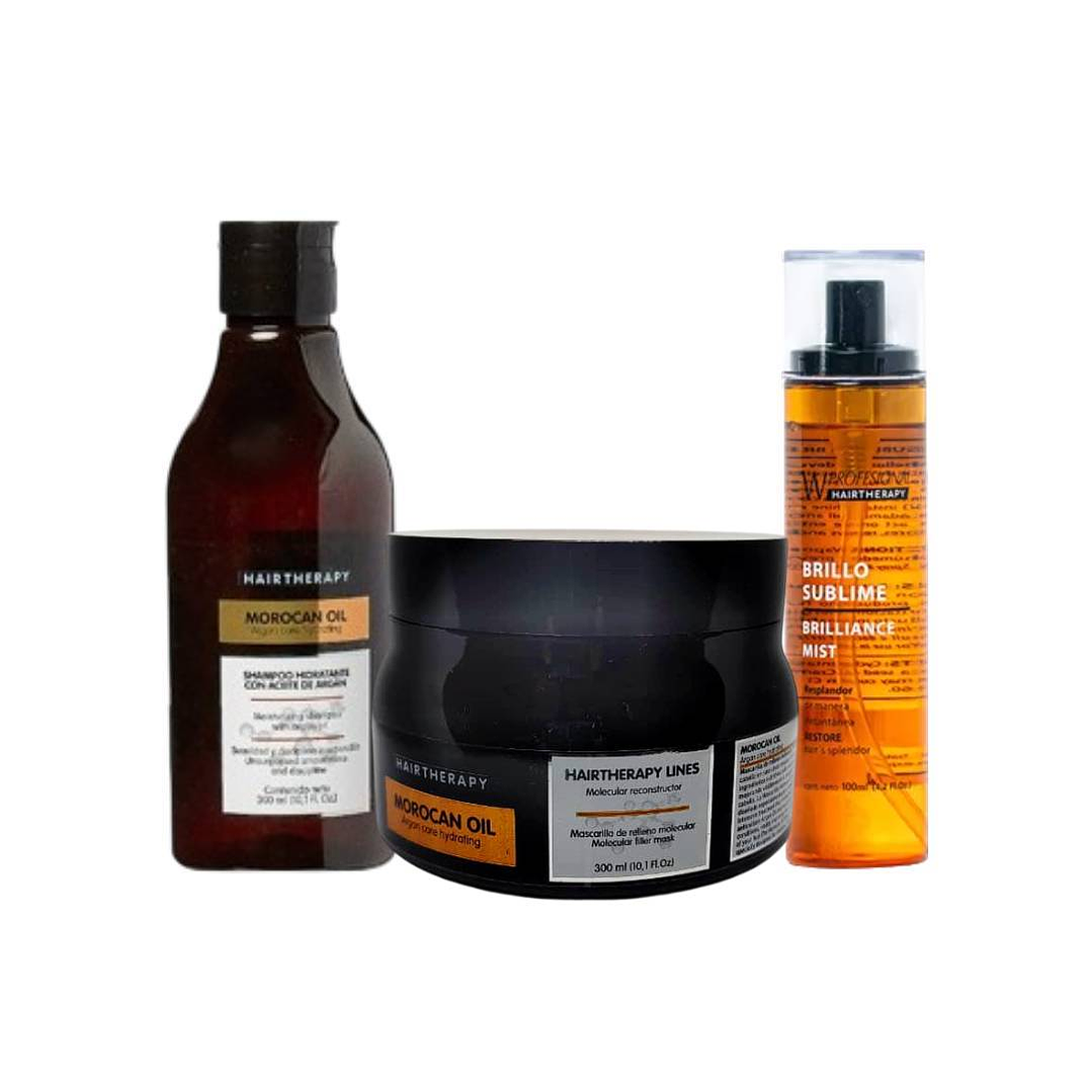 Hair Therapy | Morocan Oil | Kit Shampoo + Mascara + Brillo 1