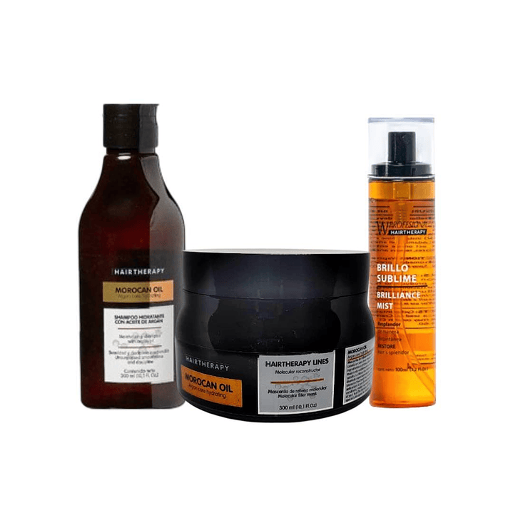 Hair Therapy | Morocan Oil | Kit Shampoo + Mascara + Brillo 1