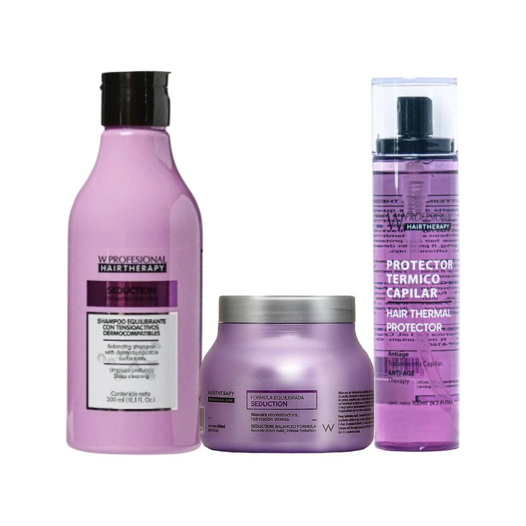 Hair Therapy | Seduction | Kit Shampoo + Mascara + Protector Termico 1