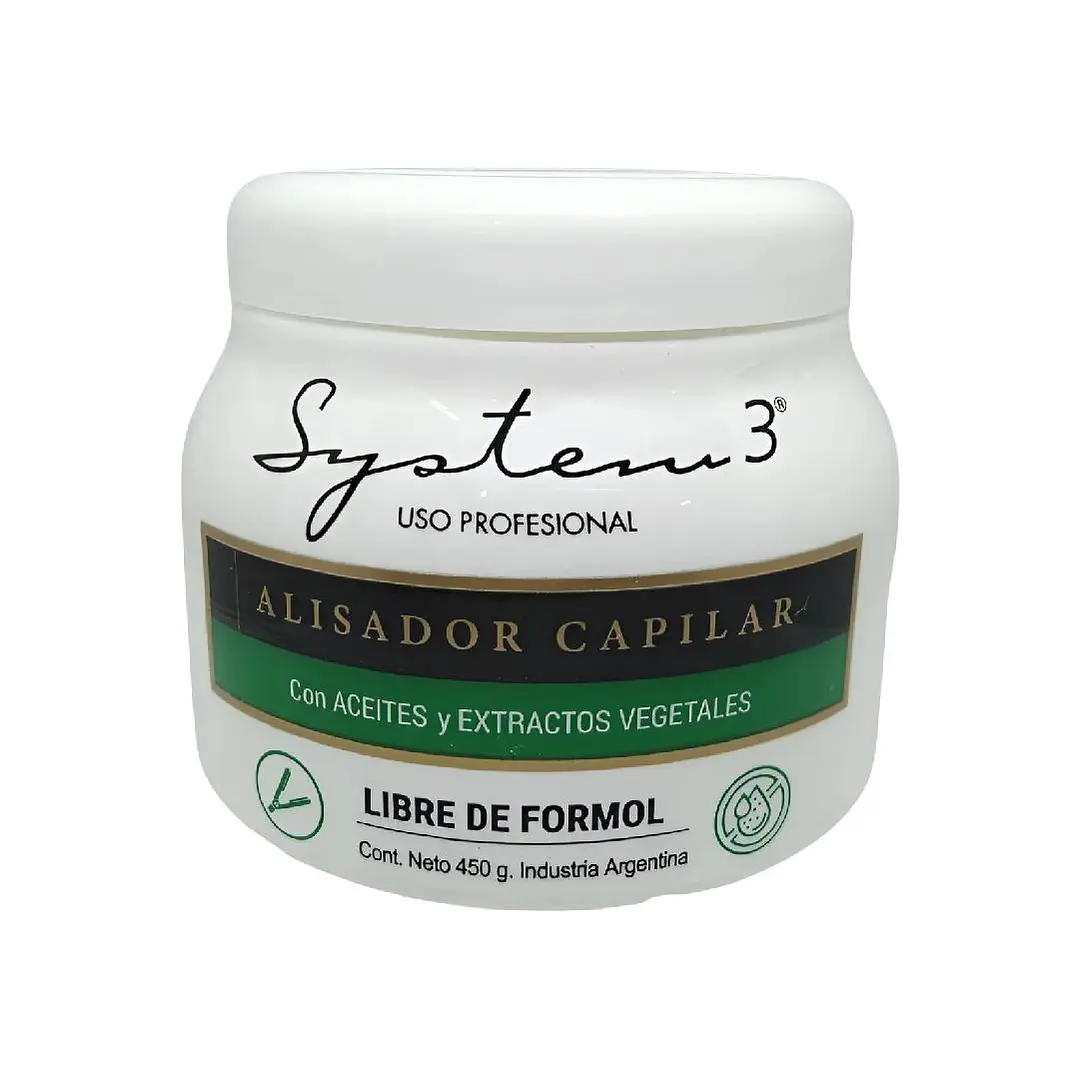 System 3 | Alisador Capilar Libre De Formol Con Aceite De 450g 1