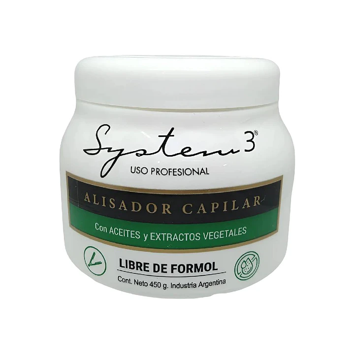 System 3 | Alisador Capilar Libre De Formol Con Aceite De 450g 1