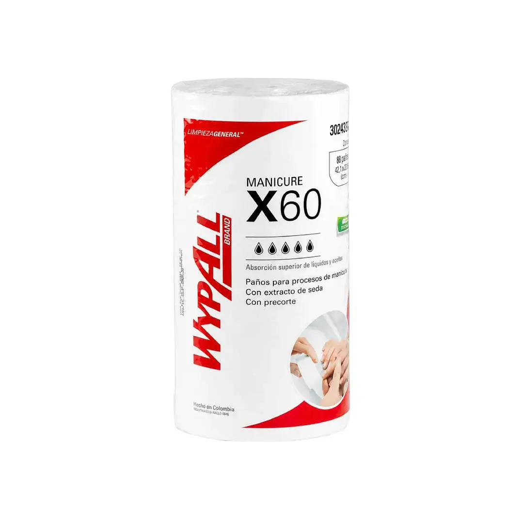 Wypall Brand X60 | Toallas Descartables Manicuria 88 Paños 1