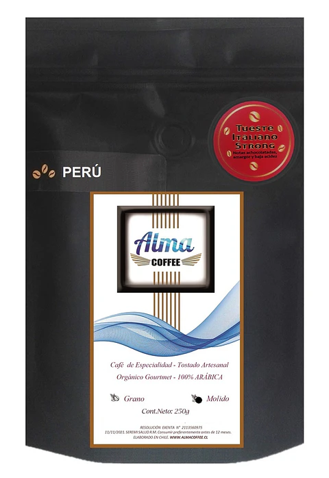 Café Gourmet Especialidad Perú Fuerte 100% Arábica 250 gr