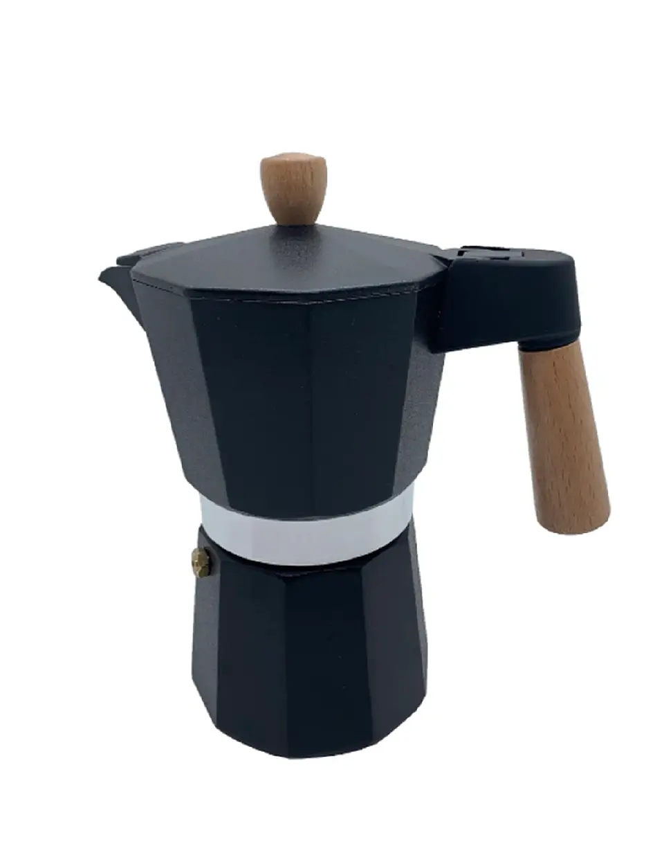 Cafetera Italiana Moka 3 tazas espresso 150 ml negra 1