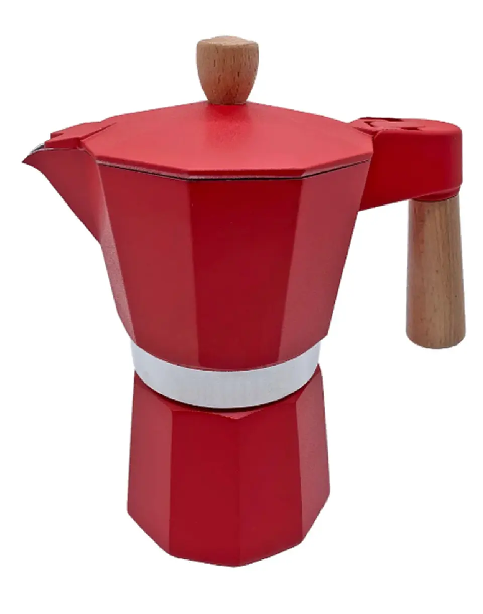 Cafetera Italiana Moka 9 tazas espresso 450 ml roja 1