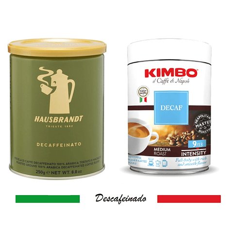 Café Italo Kimbo y Hausbrandt Descafeinado Molido