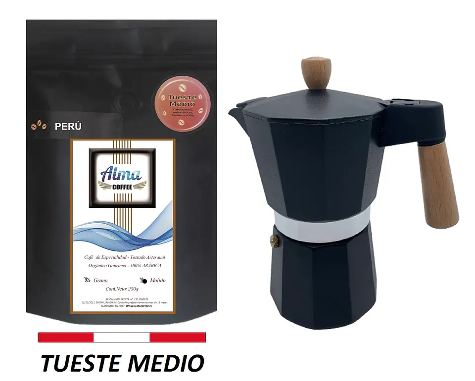 Pack Cafetera Italiana Moka 6 tazas y Café de Especialidad Tostado Medio Arábica 250 gr 4