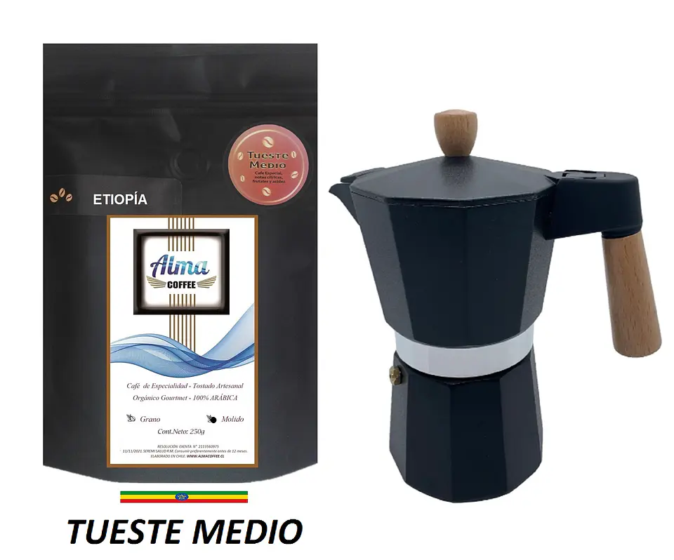 Pack Cafetera Italiana Moka 6 tazas y Café de Especialidad Tostado Medio Arábica 250 gr 3