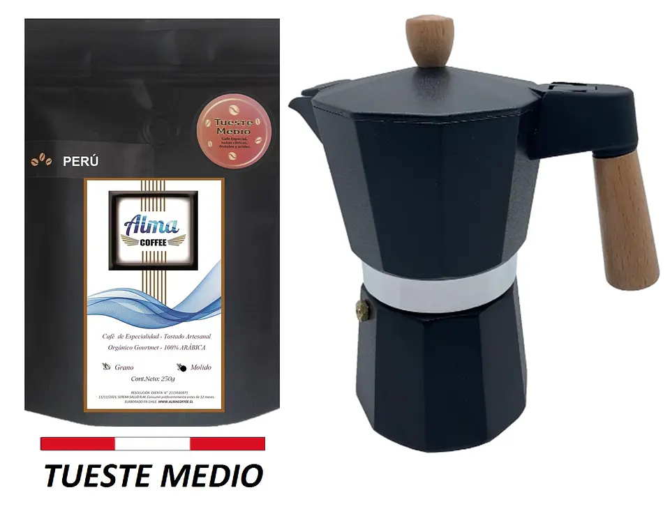Pack Cafetera Italiana Moka 9 tazas y Café de Especialidad Tostado Medio Arábica 250 gr 4