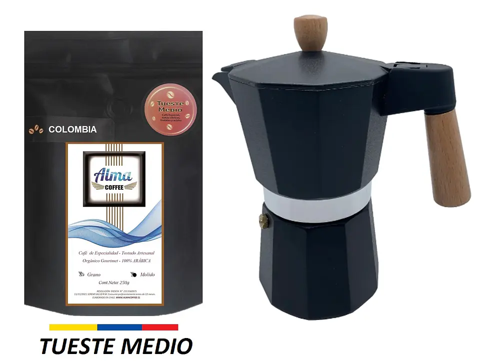 Pack Cafetera Italiana Moka 9 tazas y Café de Especialidad Tostado Medio Arábica 250 gr 3