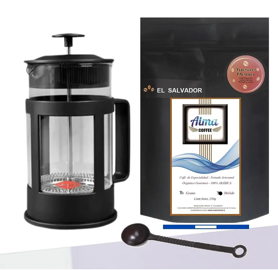 Pack Cafetera Prensa Francesa Oroley 600 ml y Café de Especialidad (Obsequio porcionadora) 1