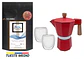 Pack Cafetera Italiana Moka 3 tazas + Café de Especialidad Arábica 250 gr + Tazas doble pared - Miniatura 2