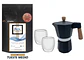 ☕️ Pack Cafetera Italiana Moka 3 tazas, Café de Especialidad Arábica 250 gr y Tazas doble pared - Miniatura 1
