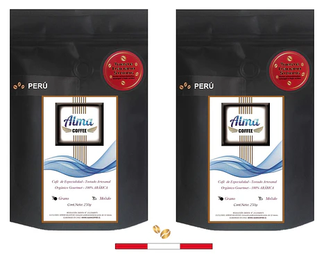☕️Café Especialidad Tueste Italiano 100% Arábica Pack 2 unidades 250 gr Grano o Molido