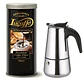 Pack Cafetera Italiana 4 tazas acero inox. + Café Lucaffe ﻿Breakfast 500 gr - Miniatura 1