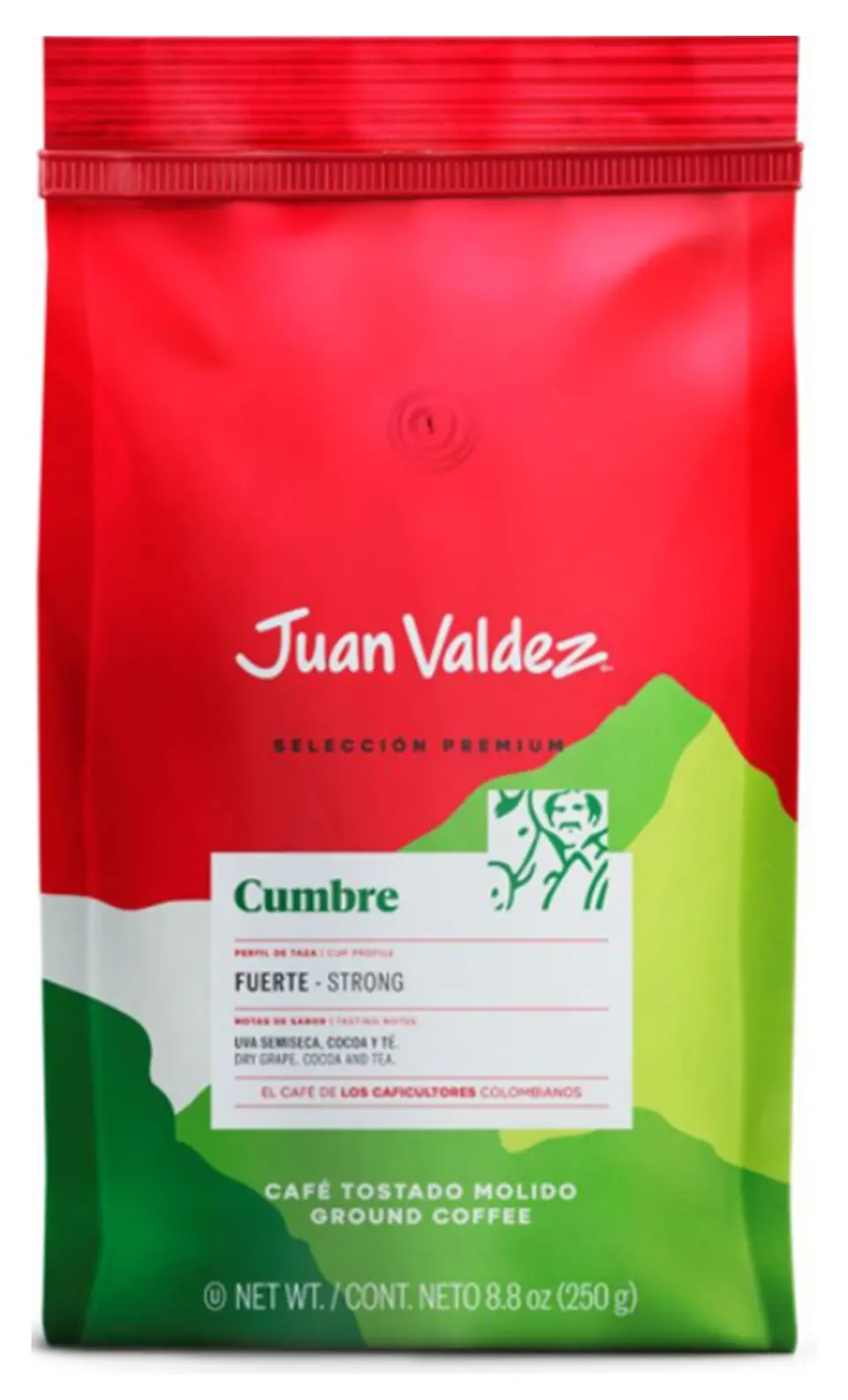 Café Juan Valdez Cumbre Fuerte 100% Arábica 250 gr Molido 1