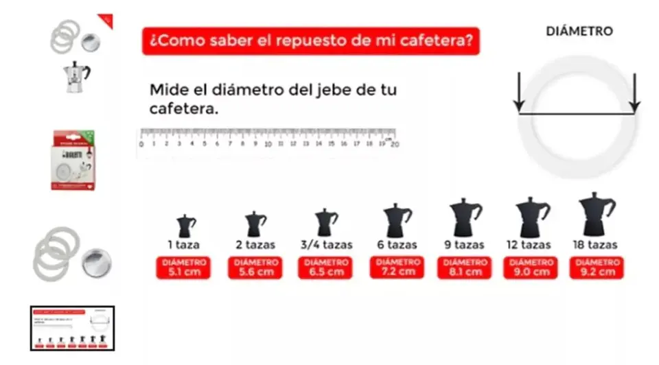 Repuesto Empaque Bialetti Cafetera Moka Italiana Bialetti 9 Tazas 2