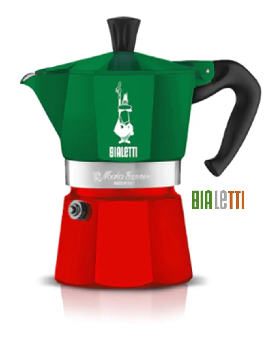 Cafetera Italiana BIALETTI Moka Express 3 tazas 130 ml Tricolor 1