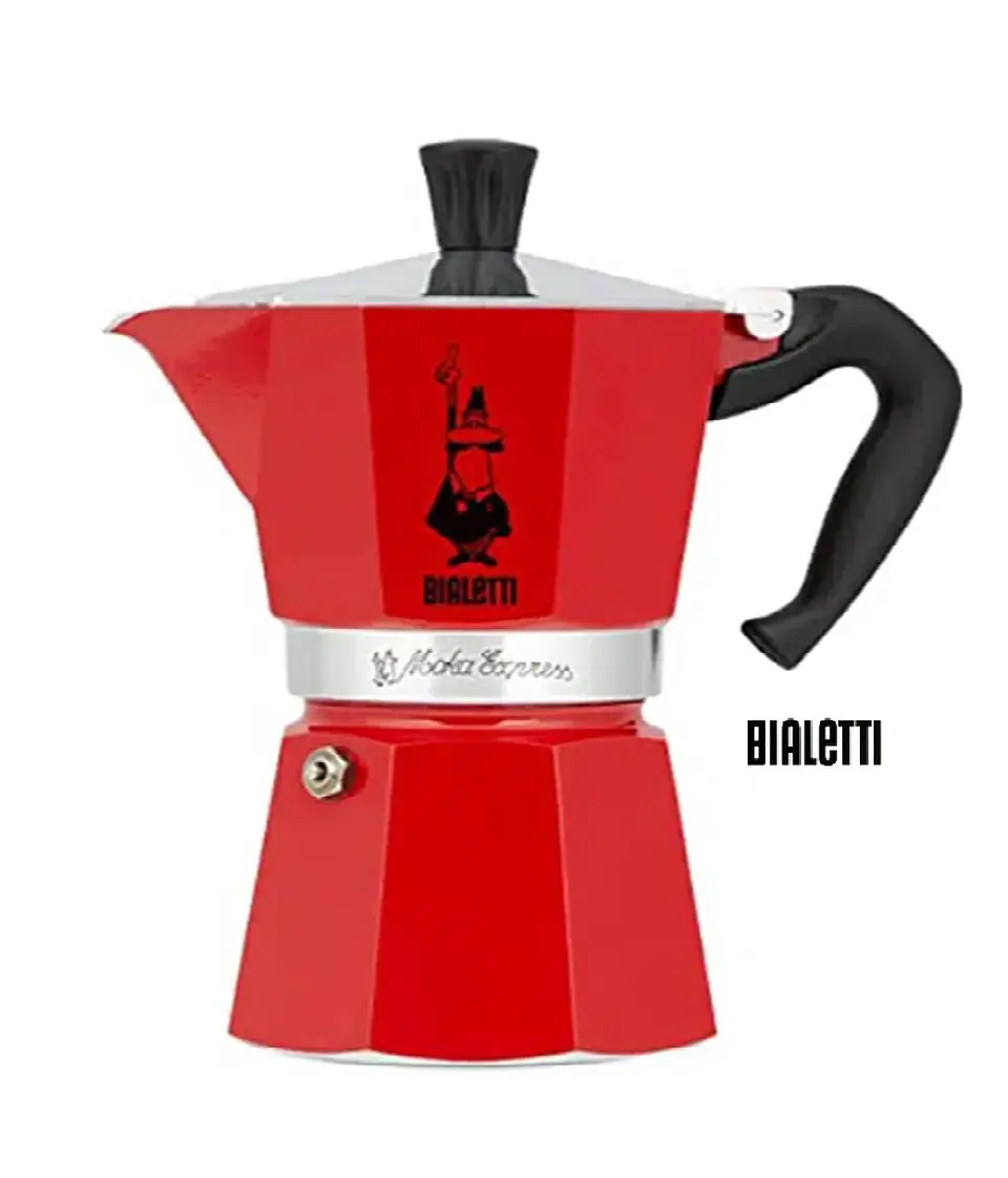 Cafetera Italiana BIALETTI Moka Express 3 tazas 130 ml Rojo 1