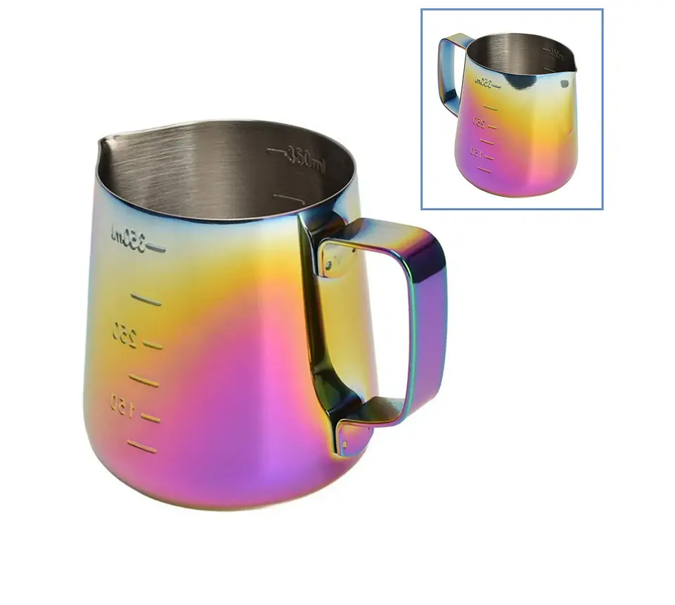 Jarra latte art  350 ml de acero inoxidable para espumar leche para café 2